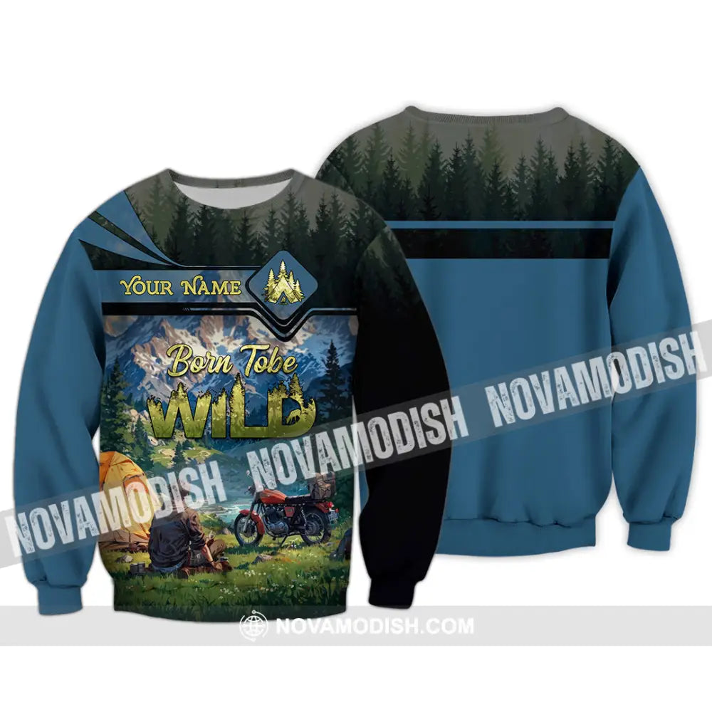 Unisex Shirt - Custom Born Tobe Wild Camping Shirt Long Sleeve / S T-shirt