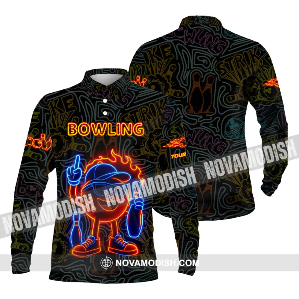 Unisex Shirt - Custom Bowling Shirt Long Sleeve Polo / S T-shirt