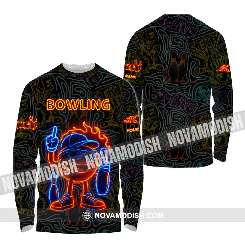 Unisex Shirt - Custom Bowling Shirt Long Sleeve Shirt / S T-shirt