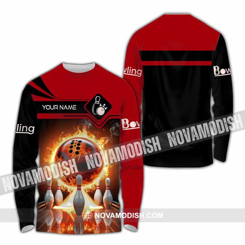 Unisex Shirt - Custom Bowling Player Shirt Long Sleeve Shirt / S T-shirt