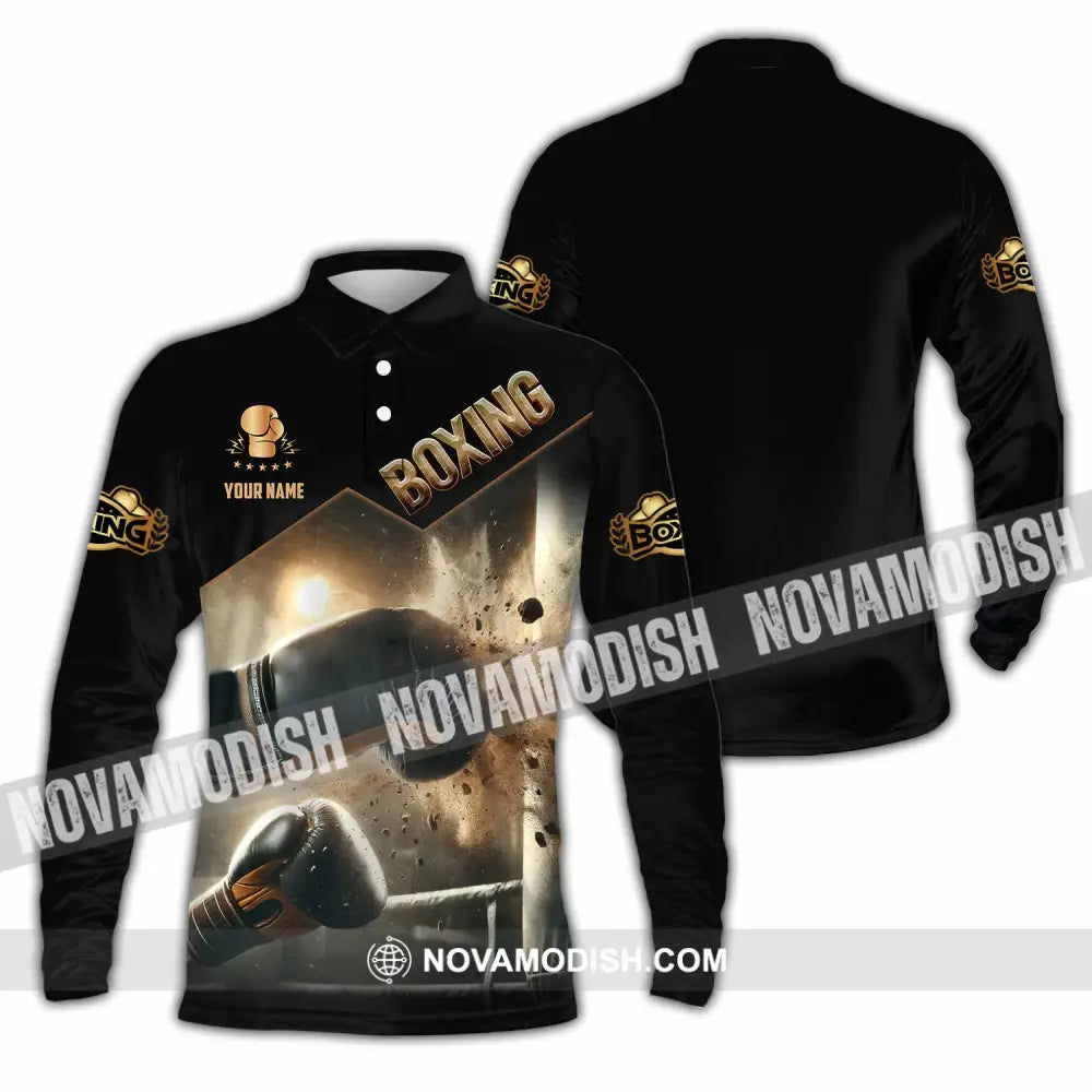 Unisex Shirt - Custom Boxing Lover Sport Shirt Long Sleeve Polo / S T-shirt