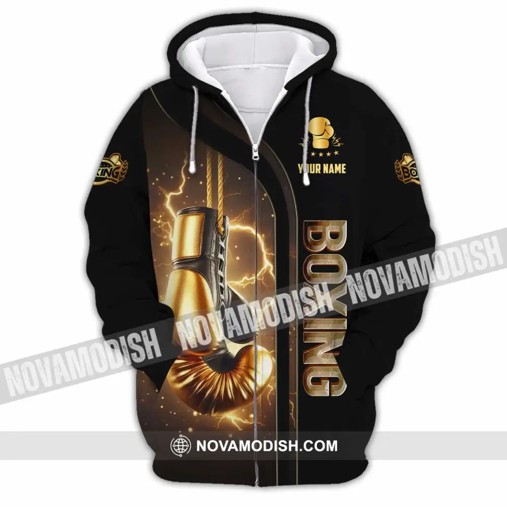 Unisex Shirt - Custom Boxing Lover Sport Shirt Zipper Hoodie / S T-shirt