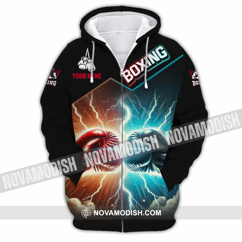 Unisex Shirt - Custom Boxing Lover Sport Shirt Zipper Hoodie / S T-shirt