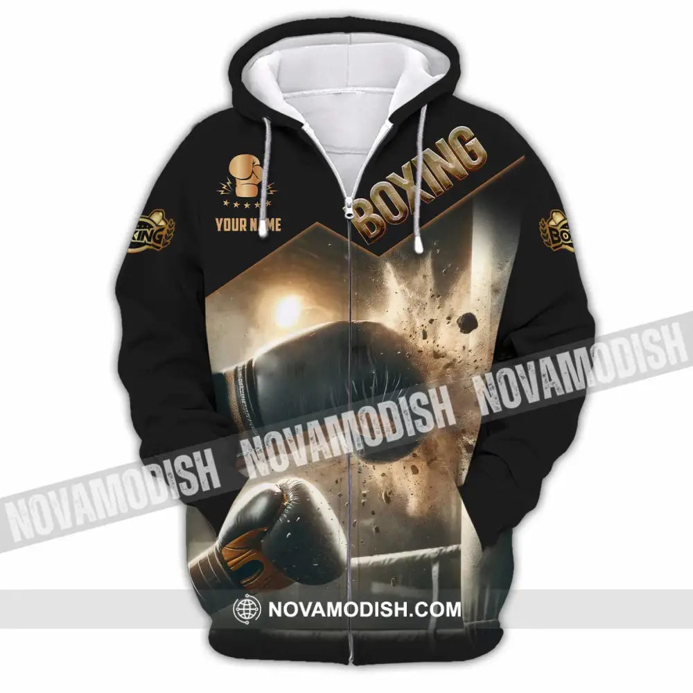 Unisex Shirt - Custom Boxing Lover Sport Shirt Zipper Hoodie / S T-shirt