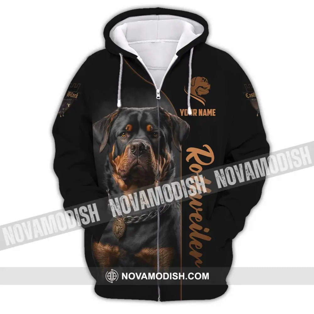 Unisex Shirt - Custom Castle Black Rottweilers Dog Shirt Zipper Hoodie / S T-shirt