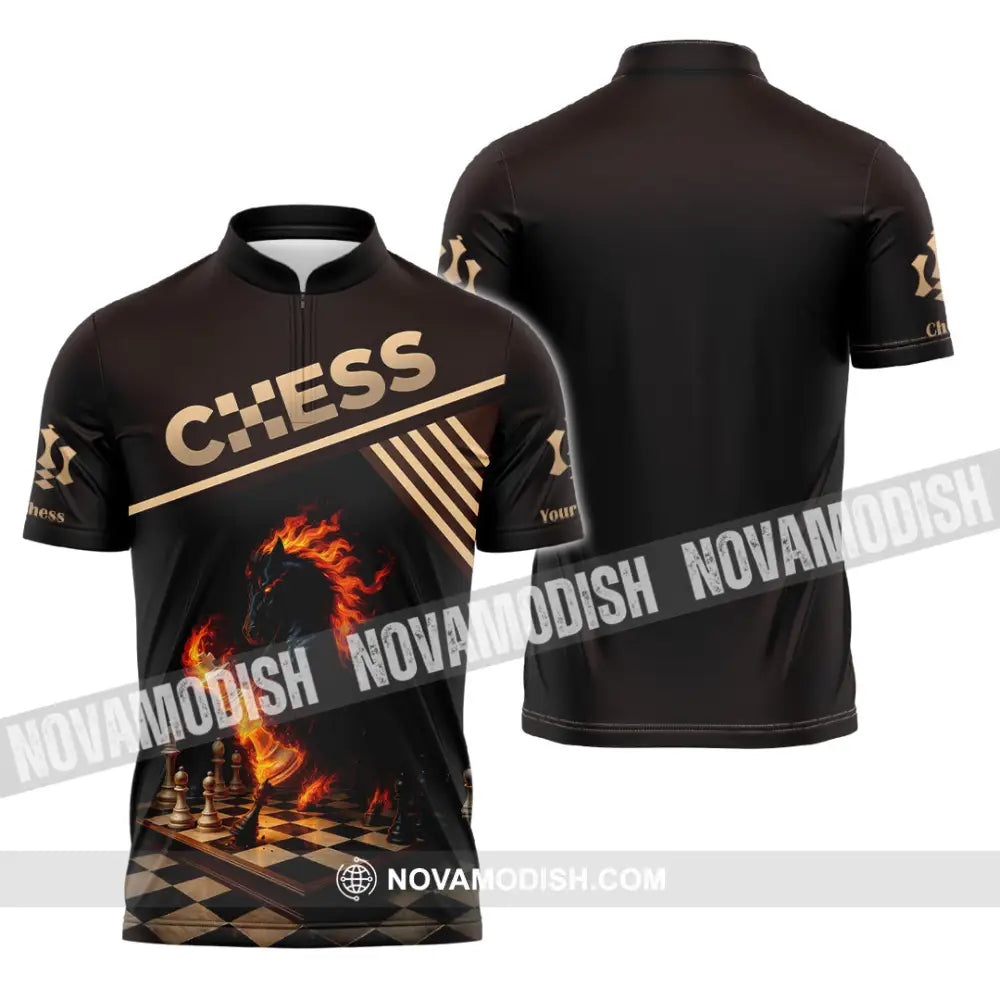 Unisex Shirt - Custom Chess Sport Shirt Zipper Polo Shirt / S T-shirt