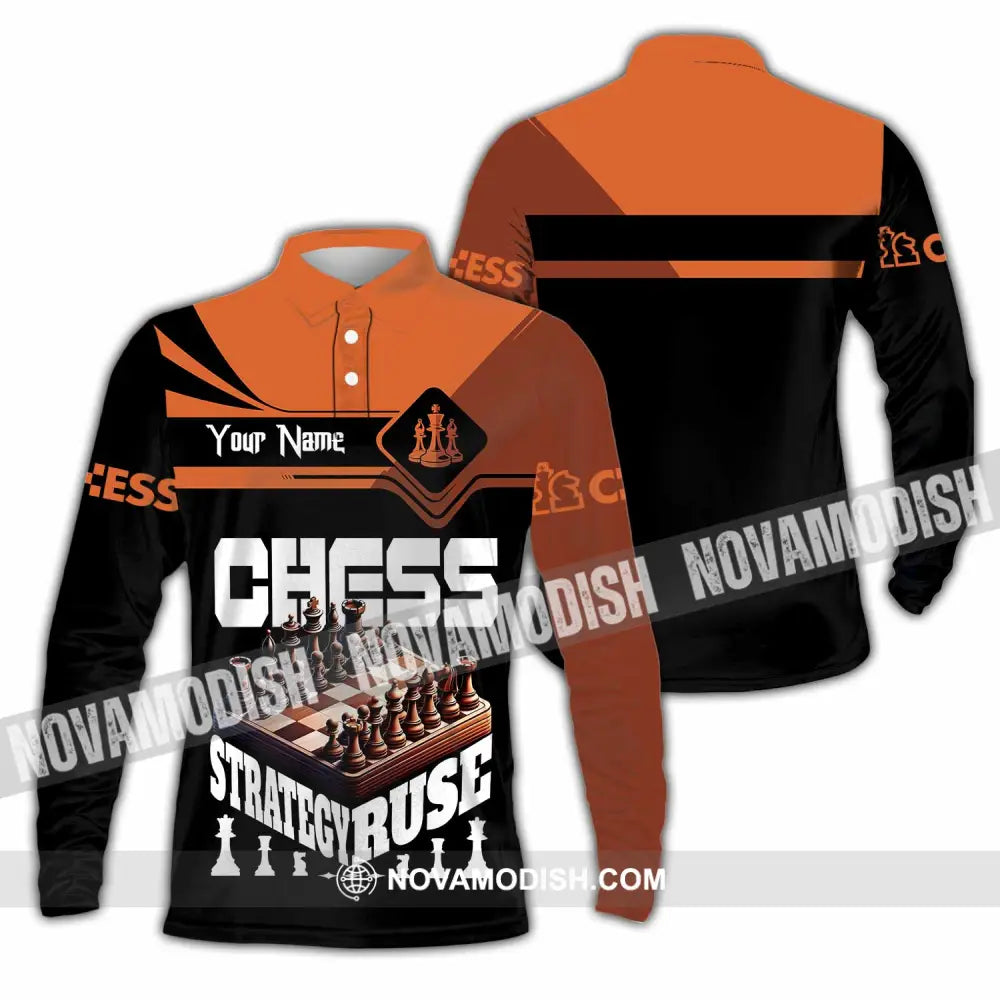 Unisex Shirt - Custom Chess Strategy Ruse Shirt Long Sleeve Polo / S T-shirt