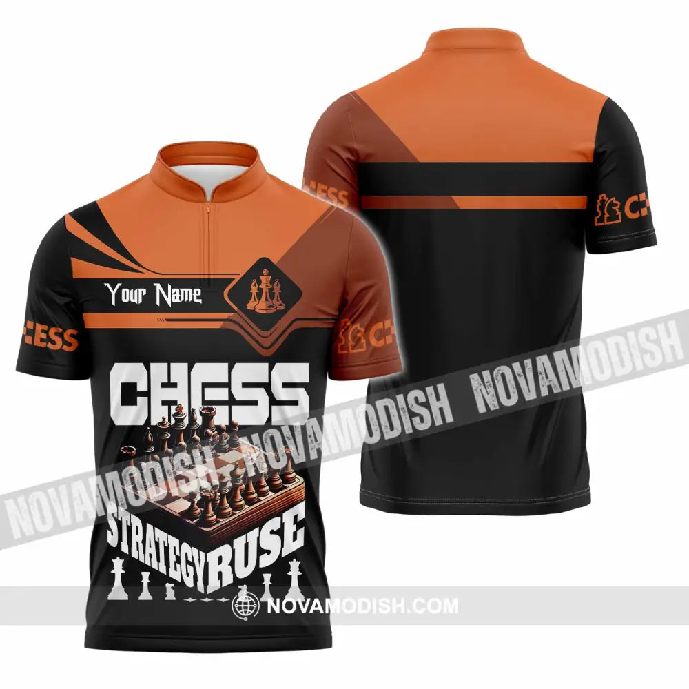 Unisex Shirt - Custom Chess Strategy Ruse Shirt Zipper Polo Shirt / S T-shirt