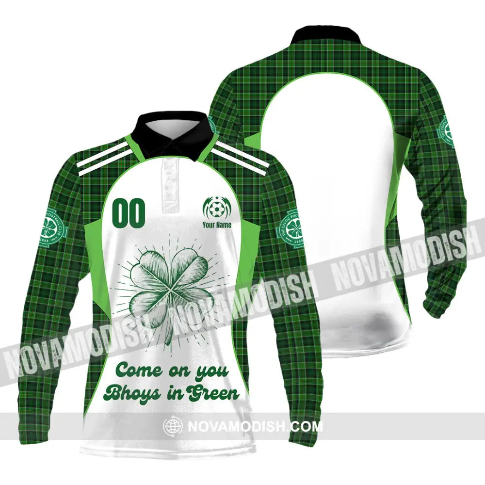 Unisex Shirt - Custom Come On You Bhoys In Green Shirt Long Sleeve Polo / S T-shirt