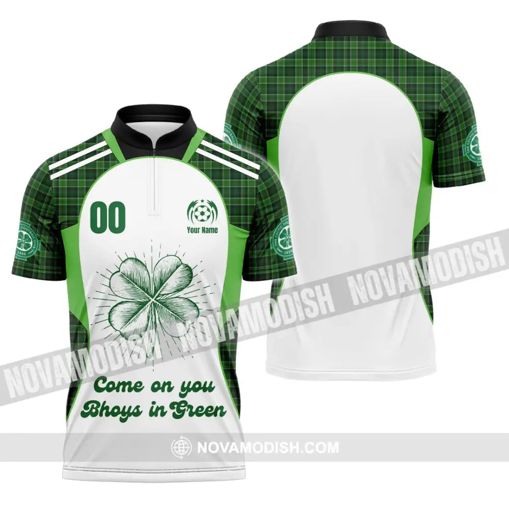 Unisex Shirt - Custom Come On You Bhoys In Green Shirt Zipper Polo Shirt / S T-shirt