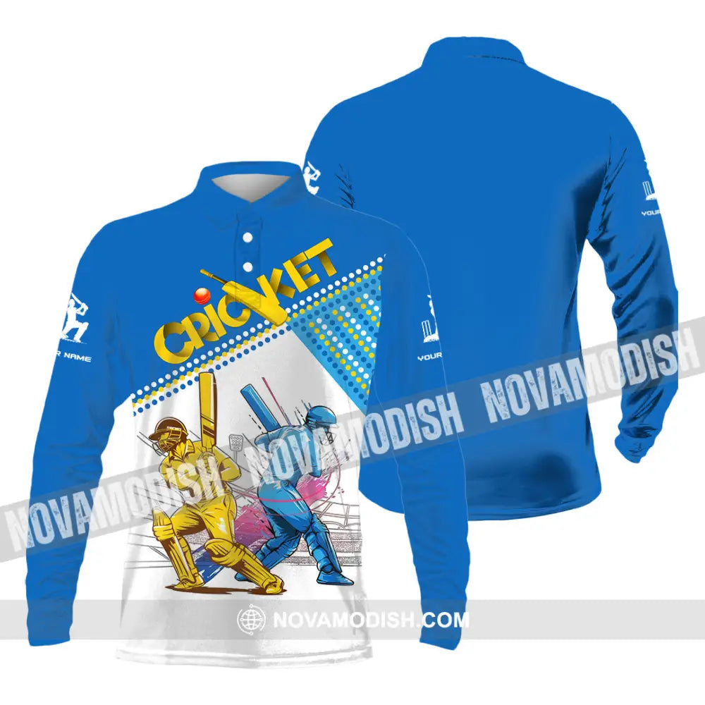Unisex Shirt - Custom Cricket Player Shirt Long Sleeve Polo / S T-shirt