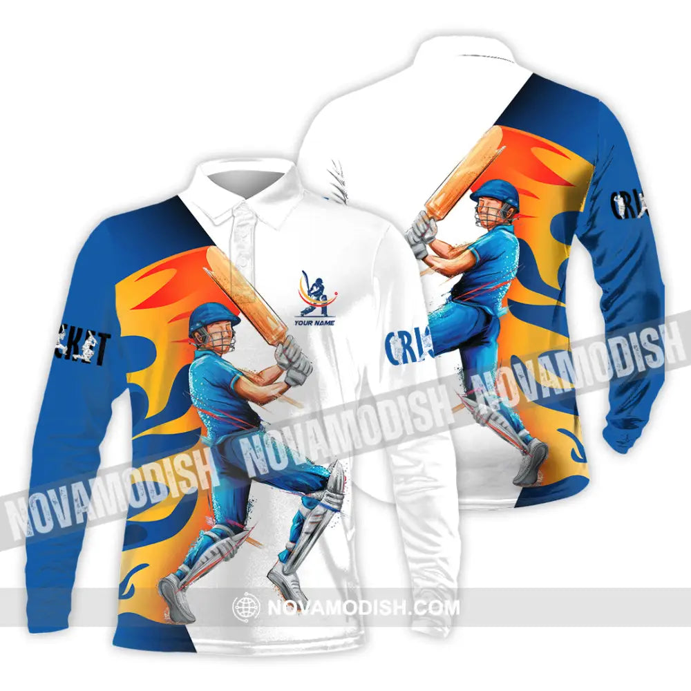 Unisex Shirt - Custom Cricket Player Shirt Long Sleeve Polo / S T-shirt