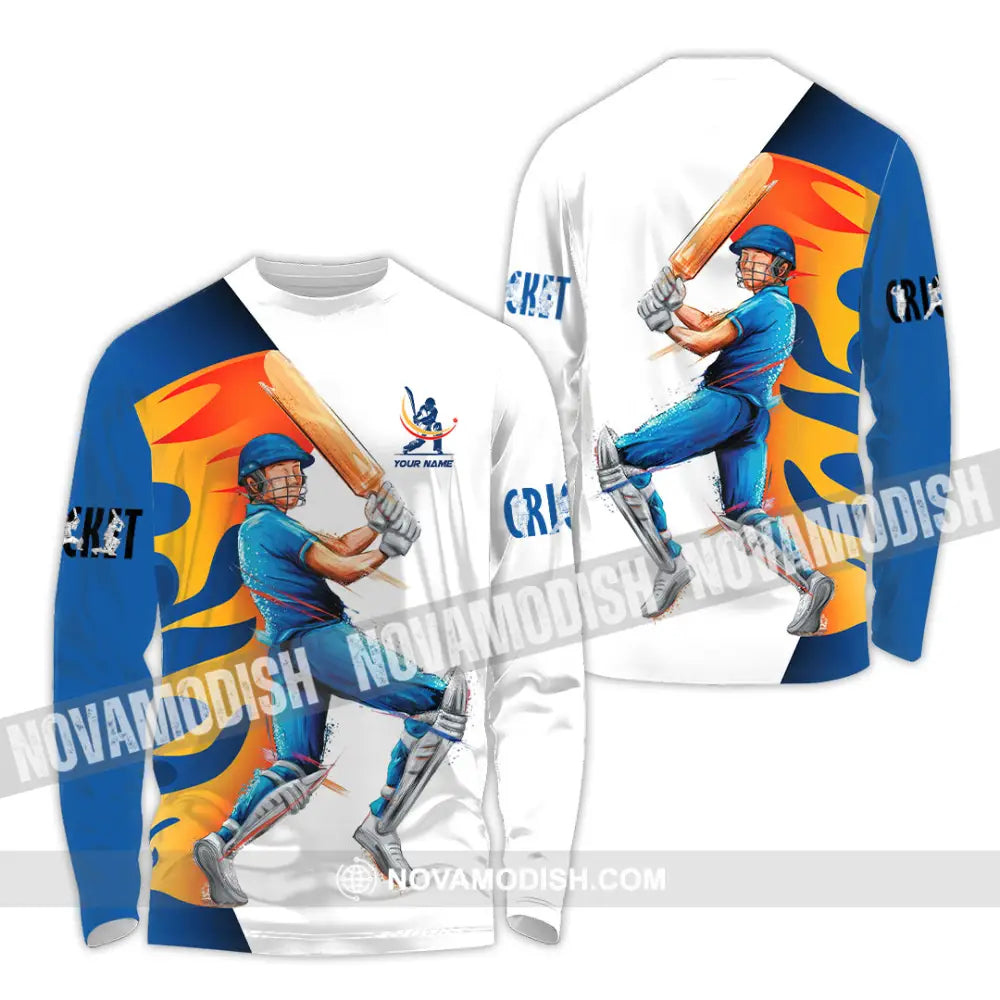 Unisex Shirt - Custom Cricket Player Shirt Long Sleeve Shirt / S T-shirt