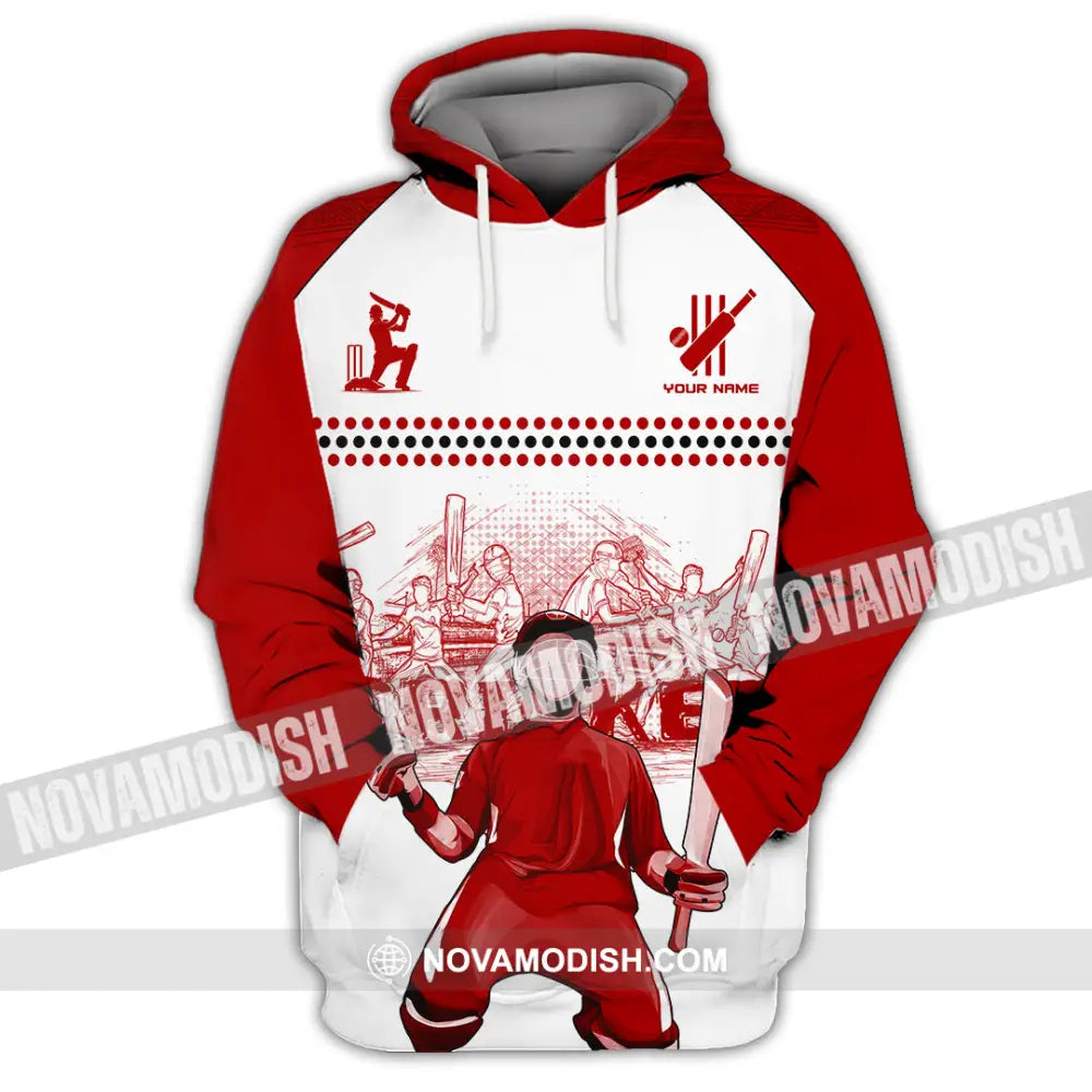 Unisex Shirt - Custom Cricket Player Red Design Shirt Hoodie / S T-shirt
