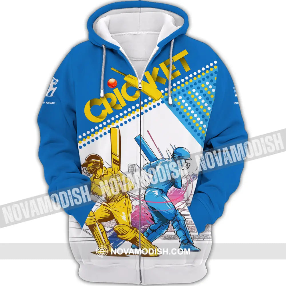 Unisex Shirt - Custom Cricket Player Shirt Zipper Hoodie / S T-shirt