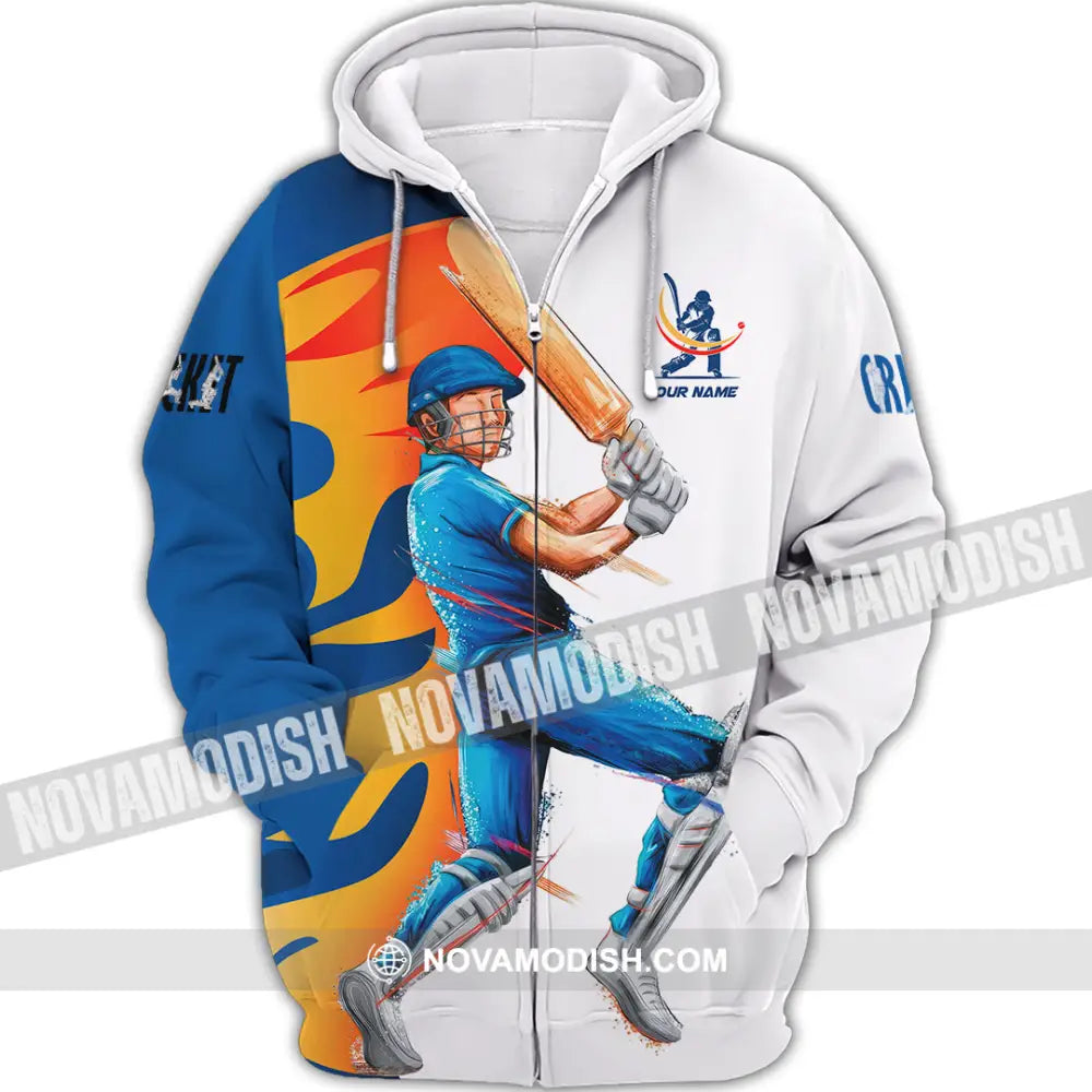 Unisex Shirt - Custom Cricket Player Shirt Zipper Hoodie / S T-shirt