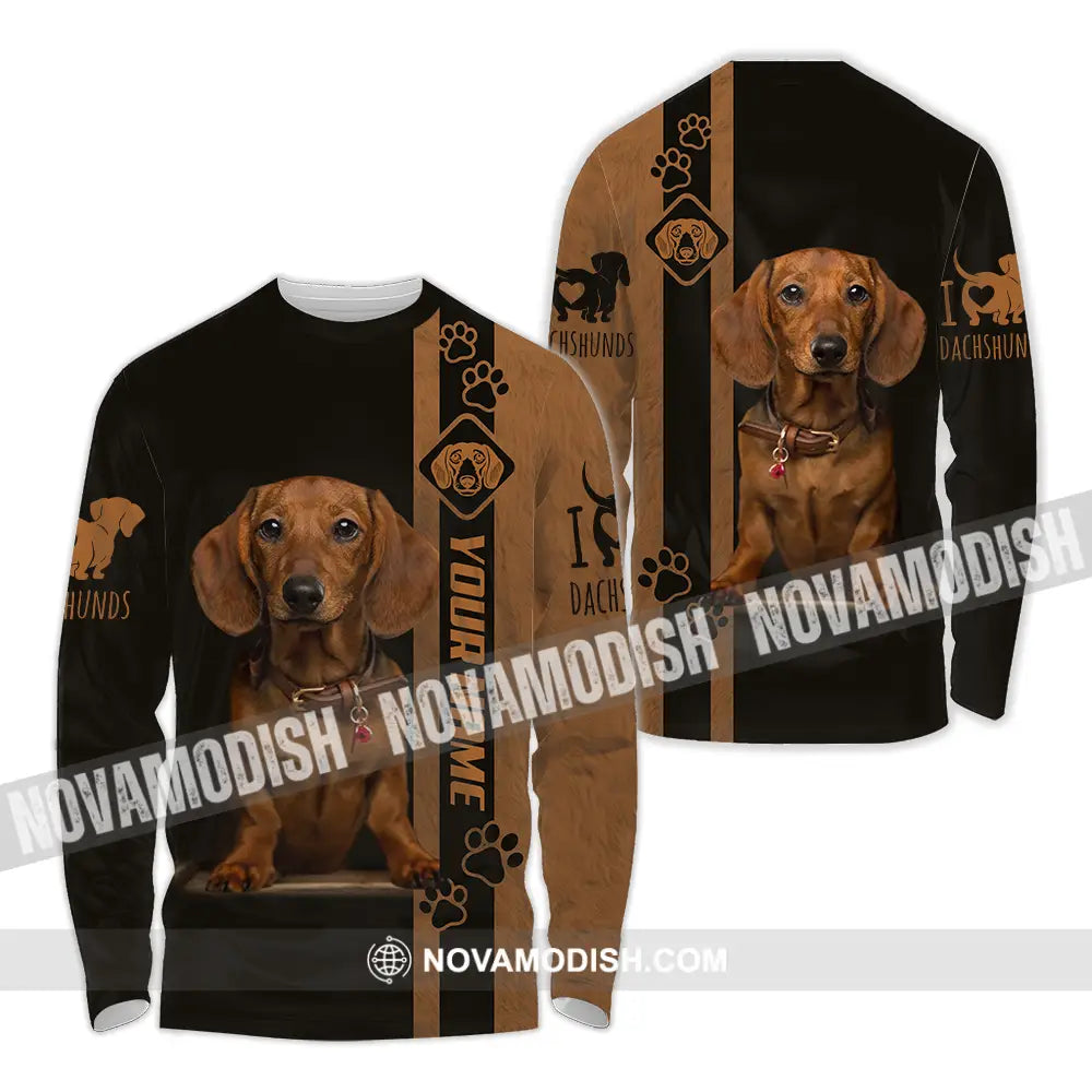 Unisex Shirt - Custom Dachshund Shirt Long Sleeve Shirt / S T-shirt