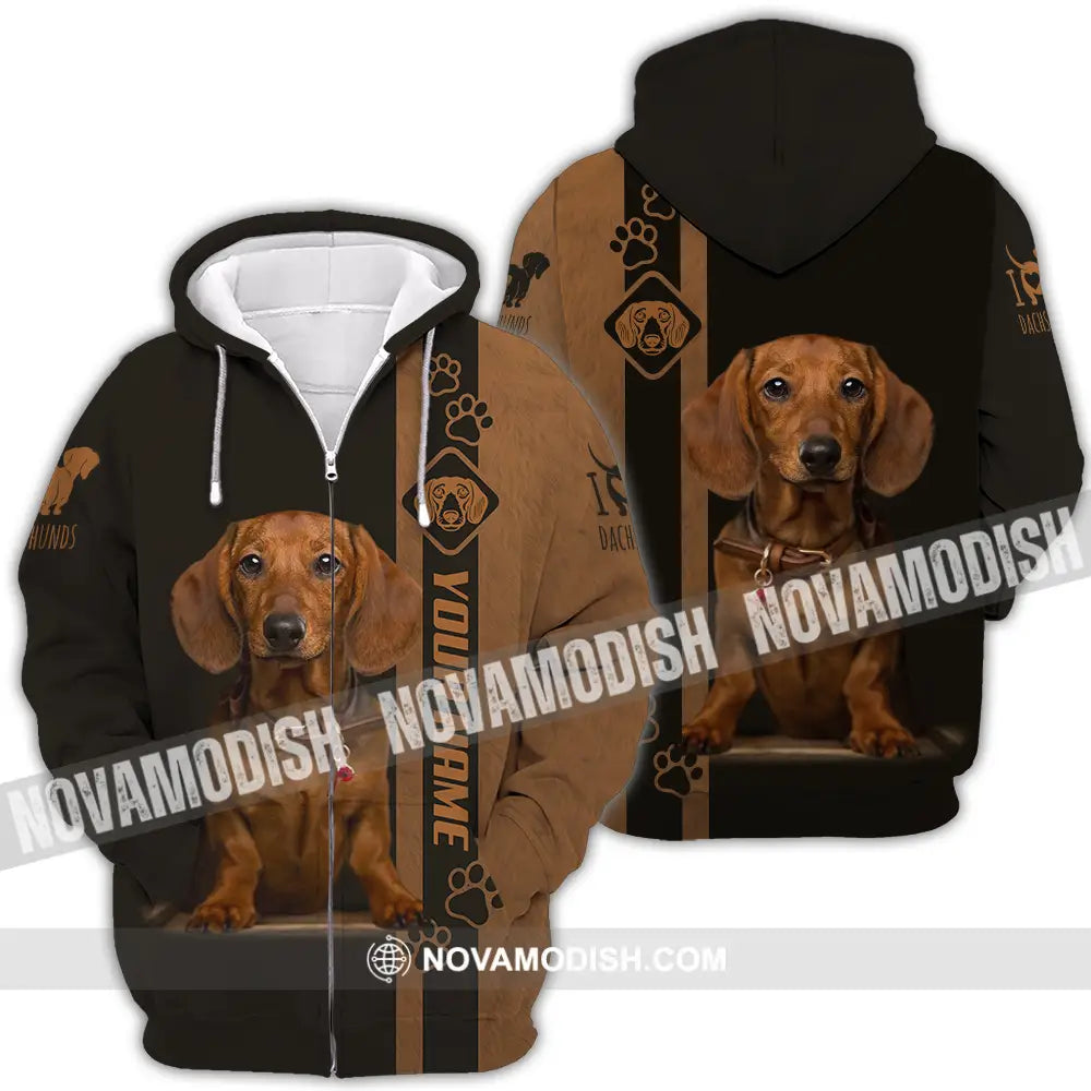 Unisex Shirt - Custom Dachshund Shirt Zipper Hoodie / S T-shirt