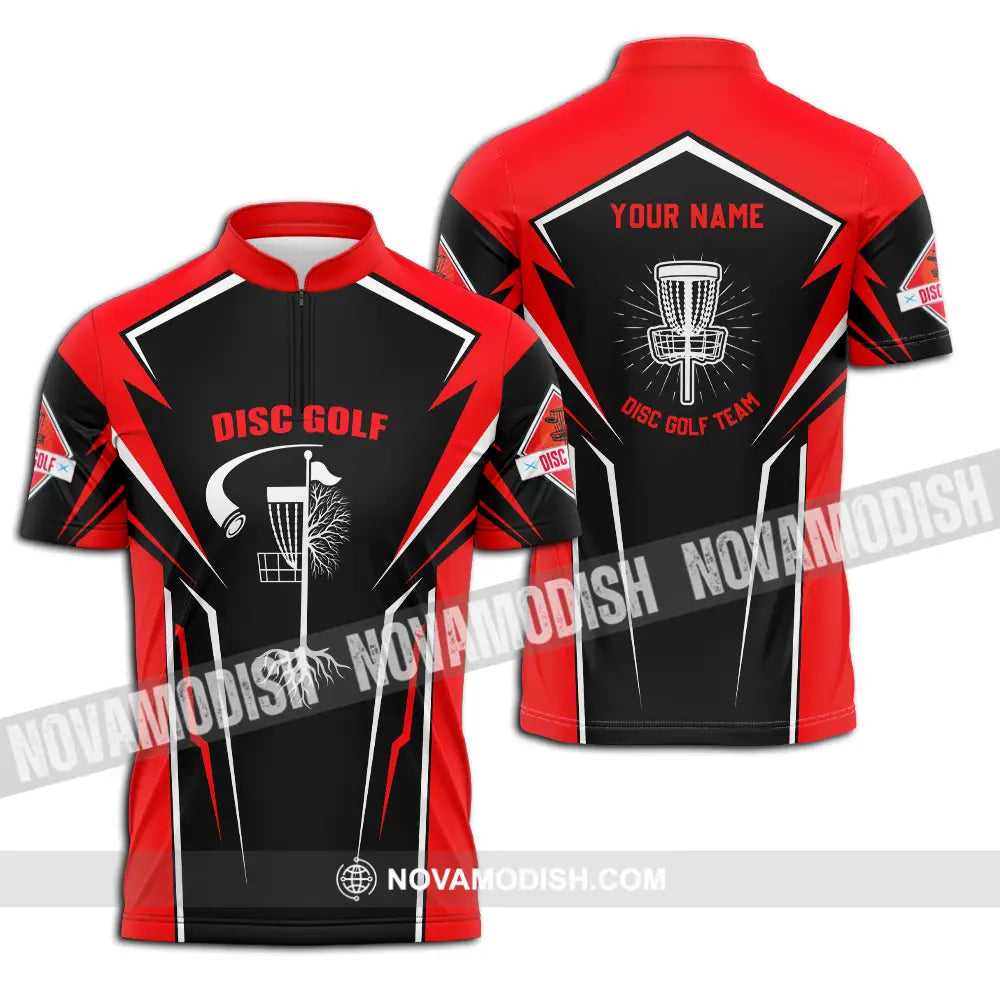 Unisex Shirt - Custom Disc Golf Player Shirt Zipper Polo Shirt / S T-shirt