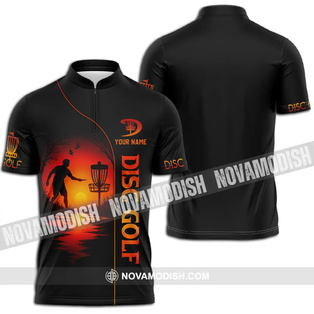 Unisex Shirt - Custom Disc Golf Shirt Zipper Polo Shirt / S T-shirt
