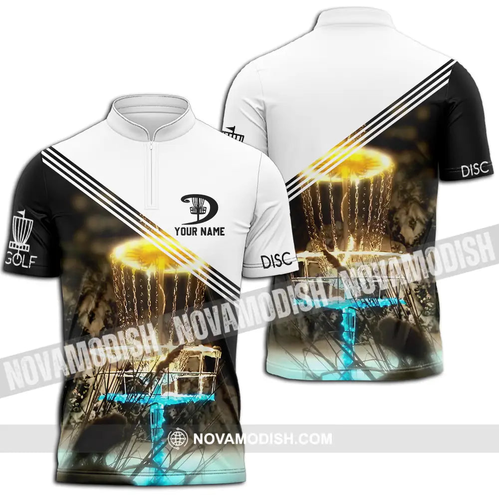 Unisex Shirt - Custom Disc Golf Shirt Zipper Polo Shirt / S T-shirt