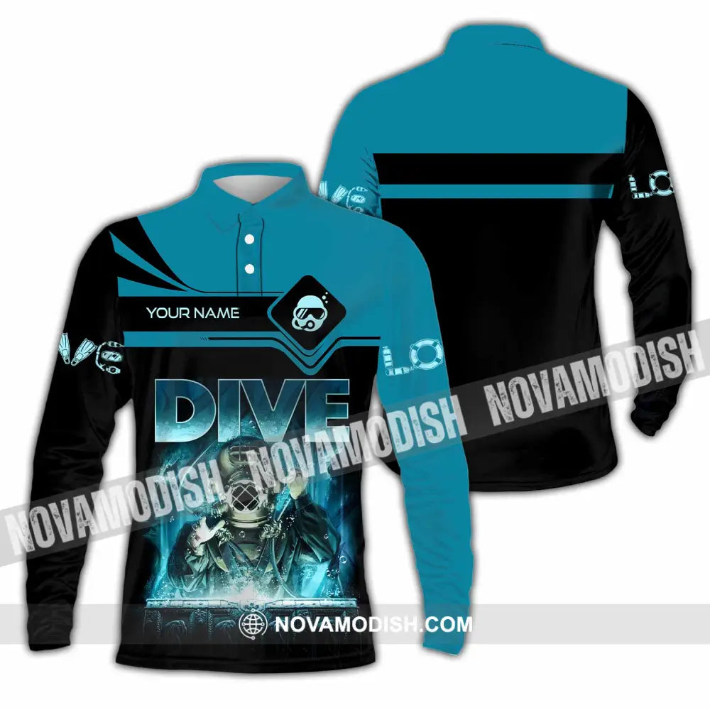 Unisex Shirt - Custom Dive Lover Sport Shirt Long Sleeve Polo / S T-shirt