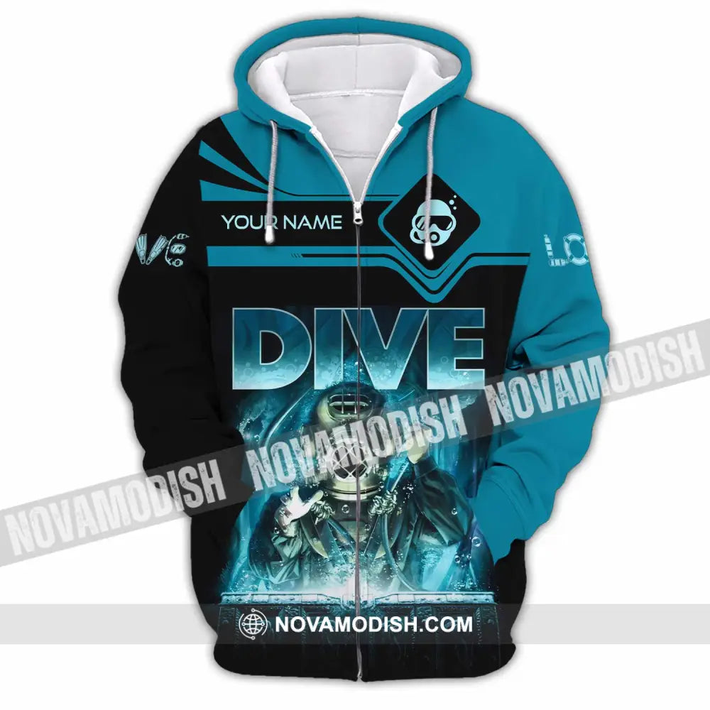 Unisex Shirt - Custom Dive Lover Sport Shirt Zipper Hoodie / S T-shirt
