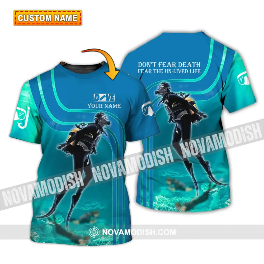 Unisex Shirt - Custom Dive Name T-Shirt - Personalized Hoodie Shirt - Scuba Diver T-shirt