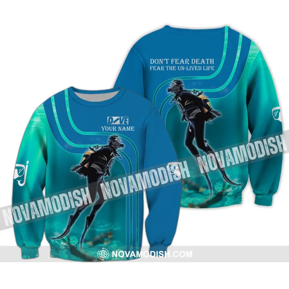 Unisex Shirt - Custom Dive Name T-Shirt - Personalized Hoodie Shirt - Scuba Diver Long Sleeve / S T-shirt