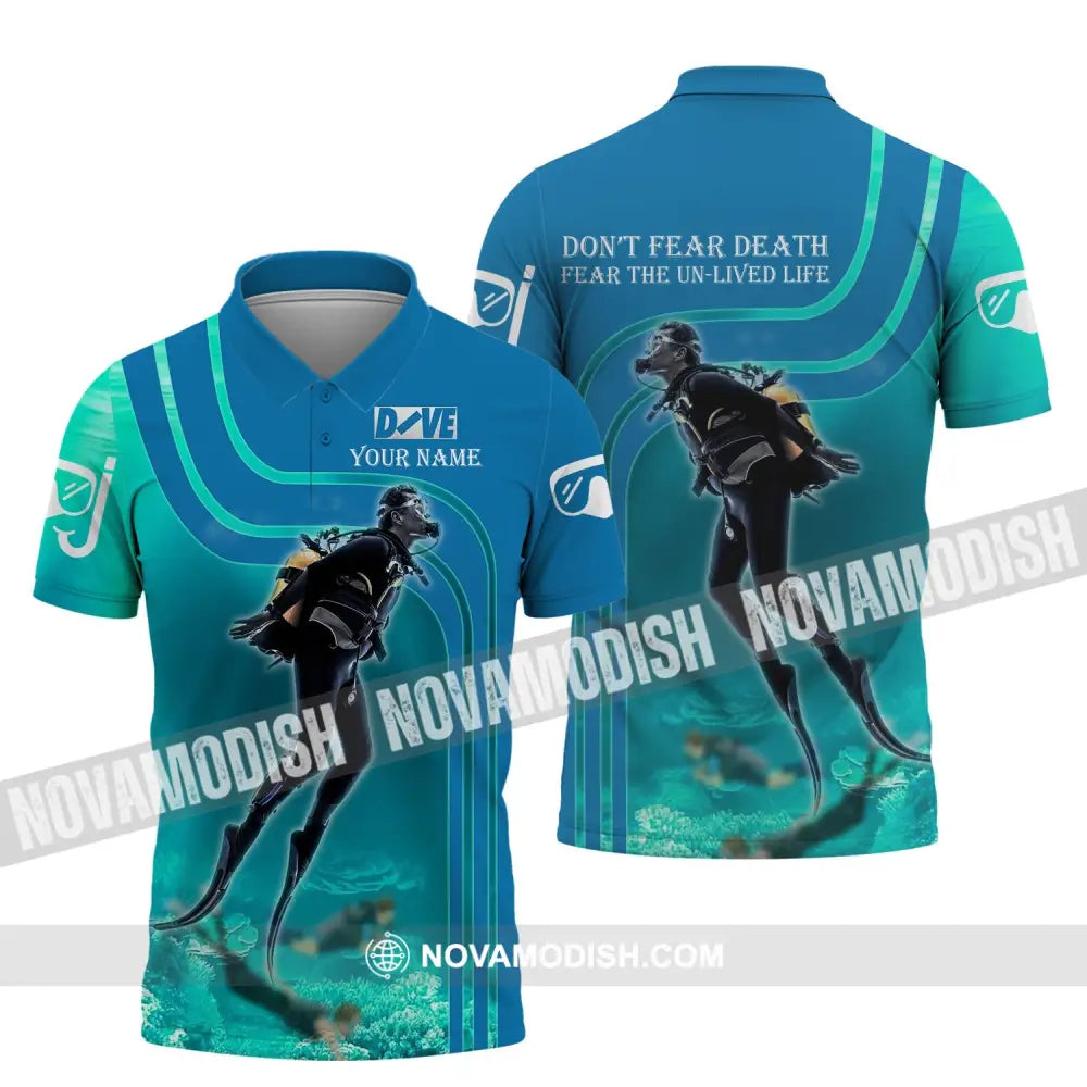 Unisex Shirt - Custom Dive Name T-Shirt - Personalized Hoodie Shirt - Scuba Diver Polo Shirt / S T-shirt