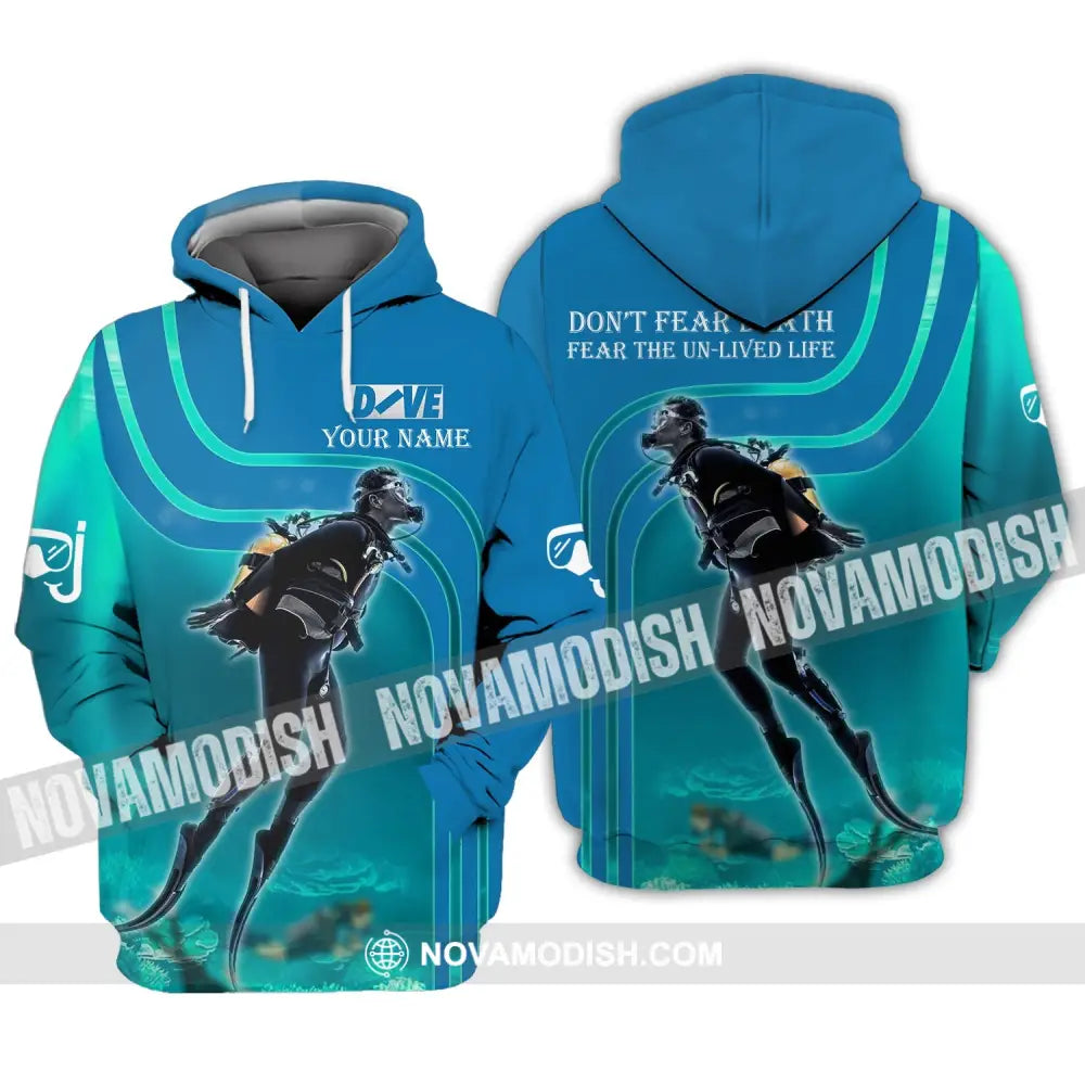 Unisex Shirt - Custom Dive Name T-Shirt - Personalized Hoodie Shirt - Scuba Diver Hoodie / S T-shirt
