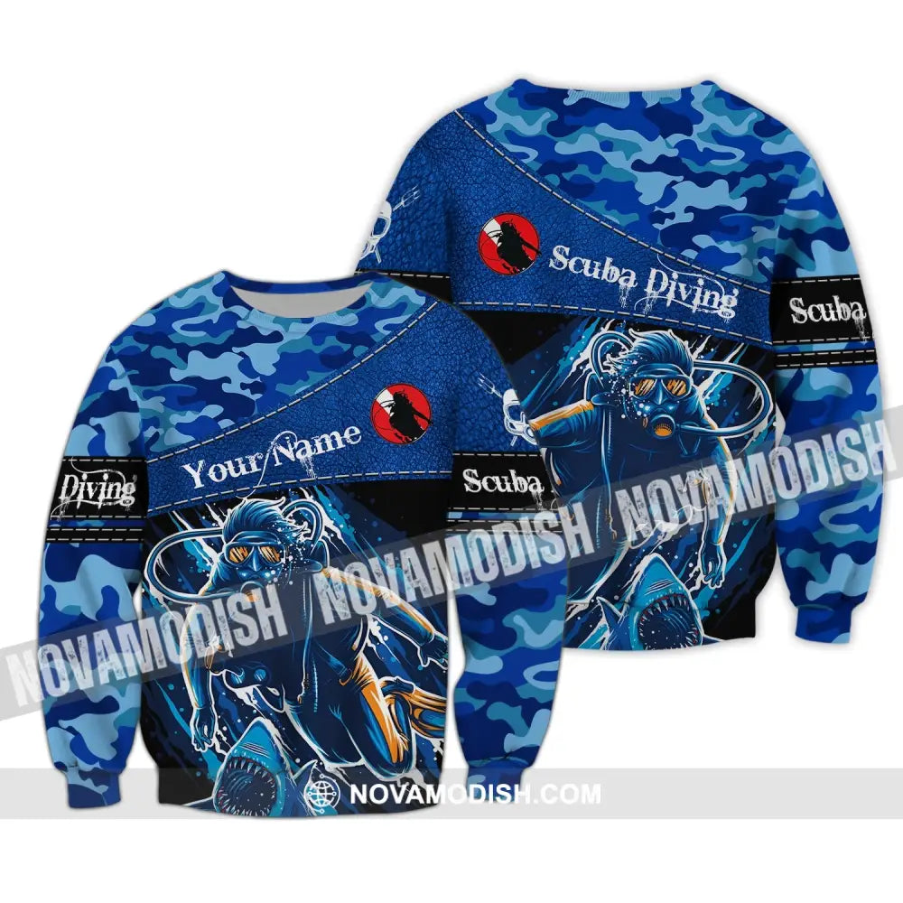 Unisex Shirt - Custom Dive Name T-Shirt - Personalized Scuba Diver Shirt Long Sleeve / S T-shirt