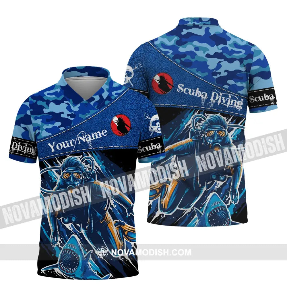 Unisex Shirt - Custom Dive Name T-Shirt - Personalized Scuba Diver Shirt Polo Shirt / S T-shirt