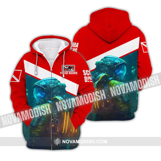 Unisex Shirt - Custom Dive Name T-Shirt - Personalized Shirt - Scuba Diver Zipper Hoodie / S T-shirt