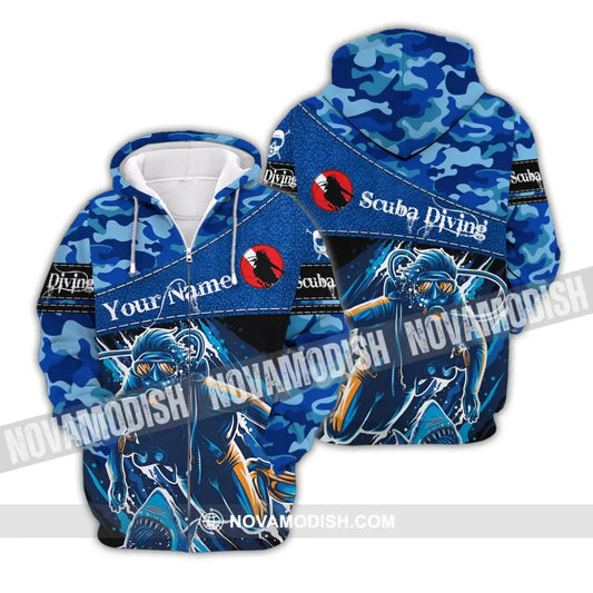 Unisex Shirt - Custom Dive Name T-Shirt - Personalized Scuba Diver Shirt Zipper Hoodie / S T-shirt
