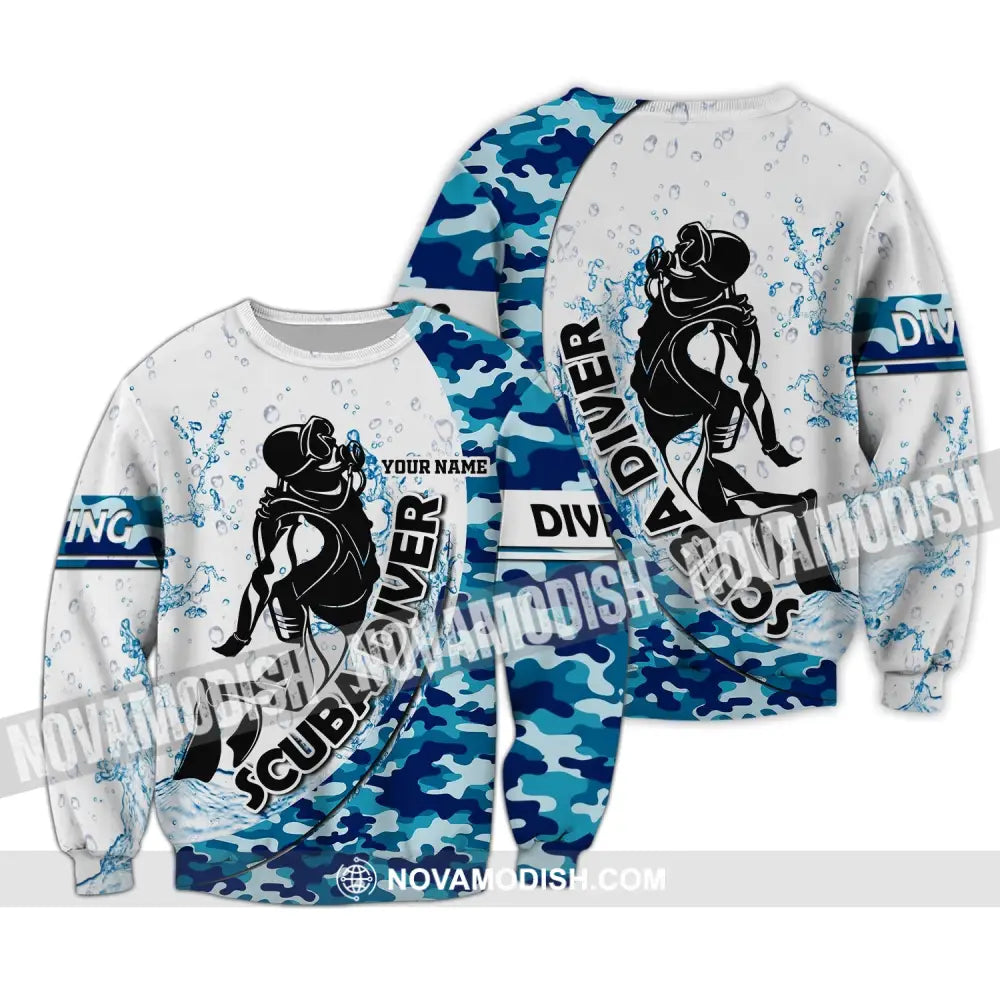 Unisex Shirt - Custom Dive Name T-Shirt - Scuba Diver - Personalized Shirt Long Sleeve / S T-shirt