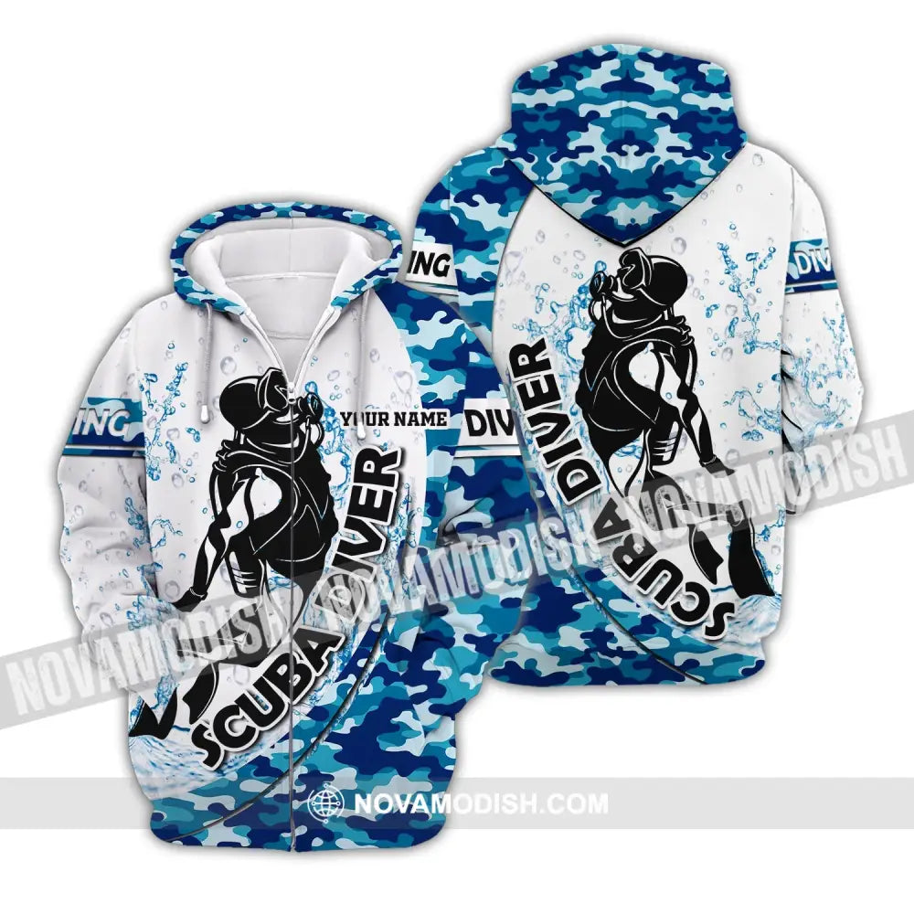 Unisex Shirt - Custom Dive Name T-Shirt - Scuba Diver - Personalized Shirt Zipper Hoodie / S T-shirt