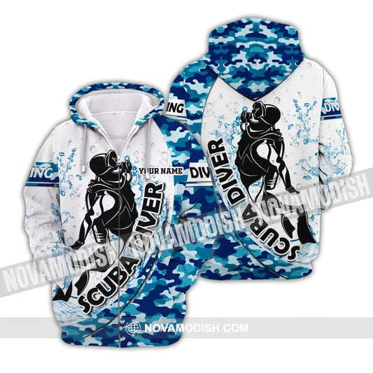 Unisex Shirt - Custom Dive Name T-Shirt - Scuba Diver - Personalized Shirt Zipper Hoodie / S T-shirt