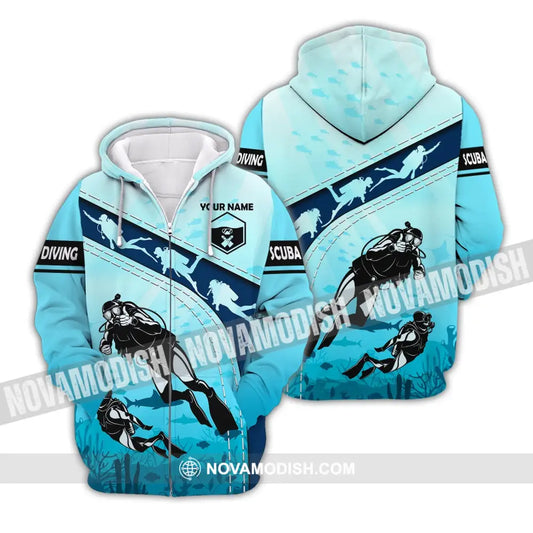 Unisex Shirt - Custom Diver Name T-Shirt - Scuba Diver - Personalized Shirt Zipper Hoodie / S T-shirt
