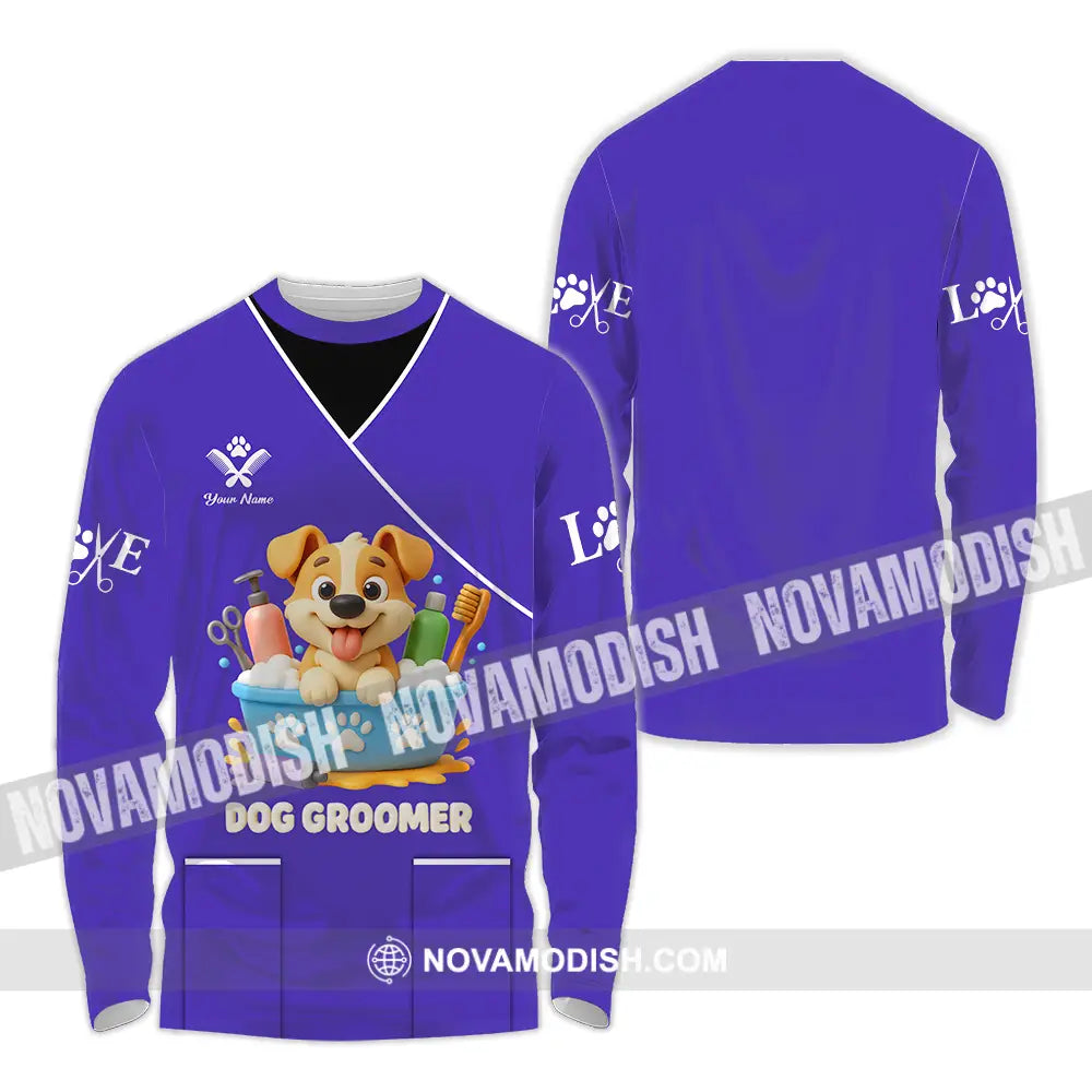 Unisex Shirt - Custom Dog Groomers Shirt Long Sleeve Shirt / S T-shirt
