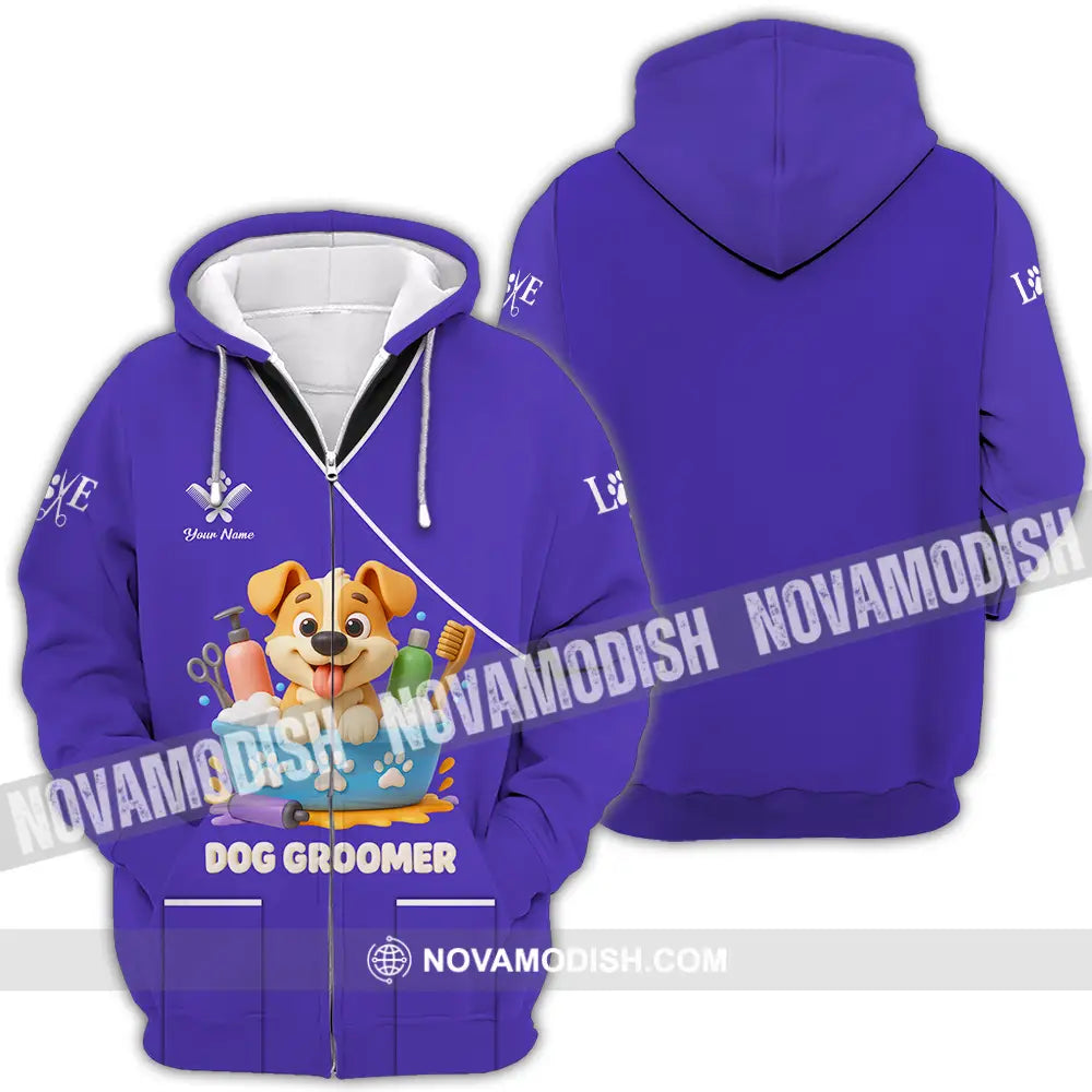 Unisex Shirt - Custom Dog Groomers Shirt Zipper Hoodie / S T-shirt