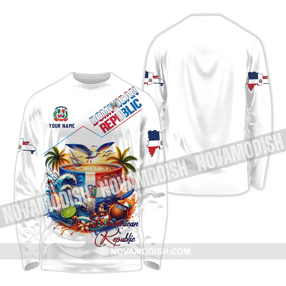 Unisex Shirt - Custom Dominican Republic Shirt Long Sleeve Shirt / S T-shirt