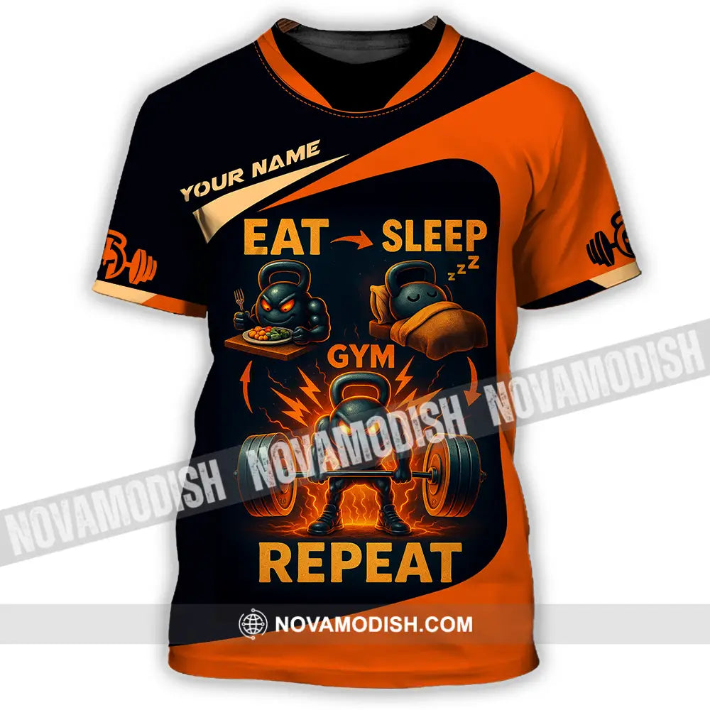 Unisex Shirt - Custom Eat Sleep Gym And Repeat Shirt T-Shirt / S T-shirt