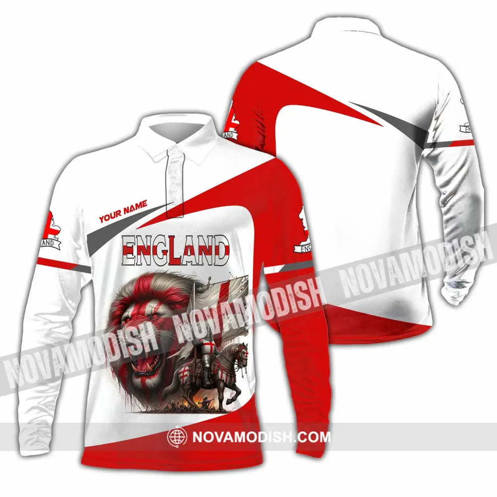 Unisex Shirt - Custom England Shirt Long Sleeve Polo / S T-shirt