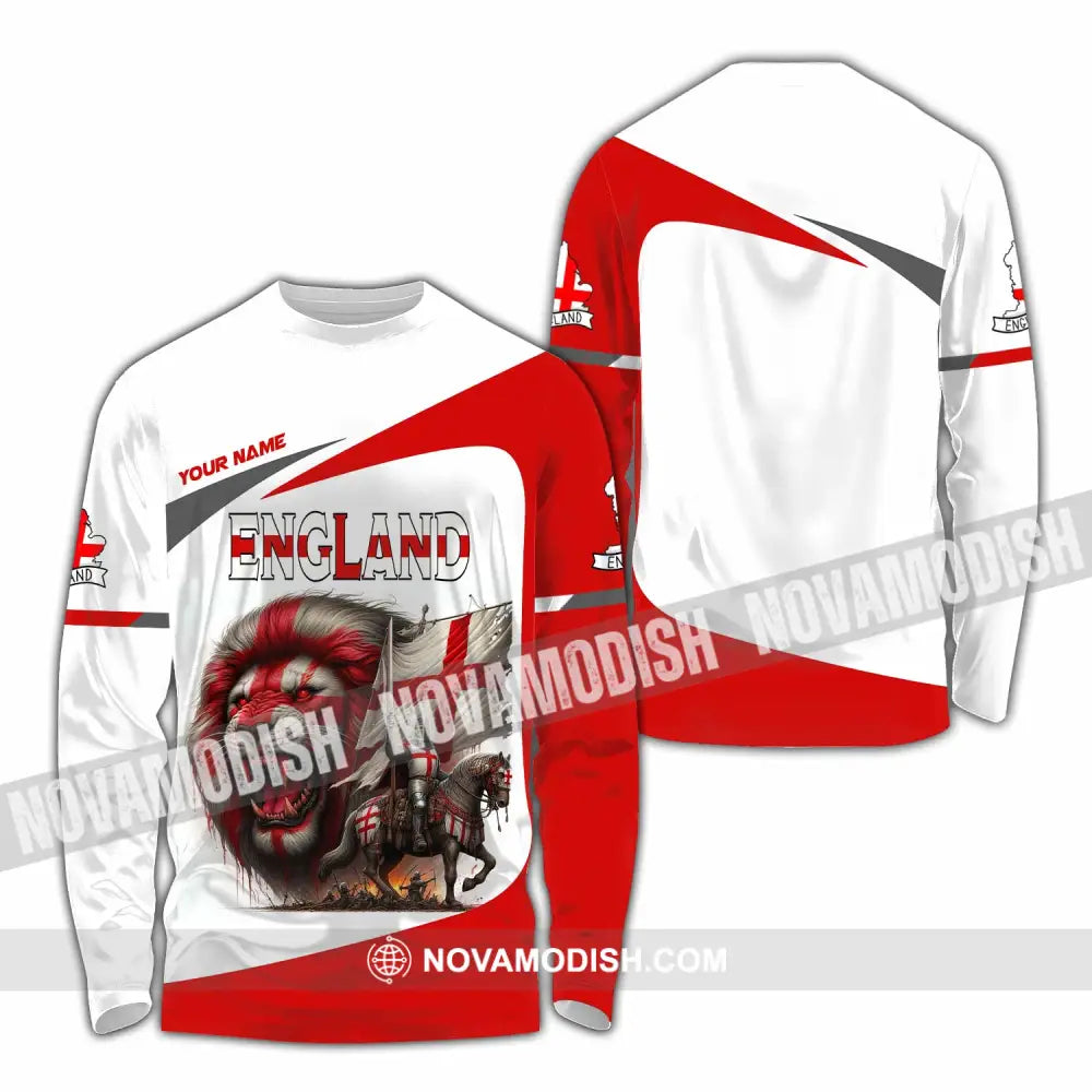 Unisex Shirt - Custom England Shirt Long Sleeve Shirt / S T-shirt