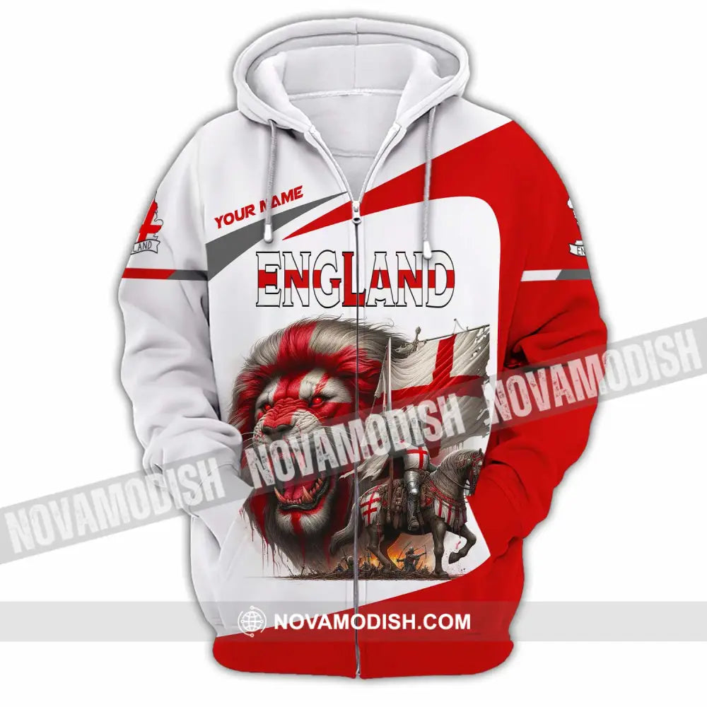 Unisex Shirt - Custom England Shirt Zipper Hoodie / S T-shirt