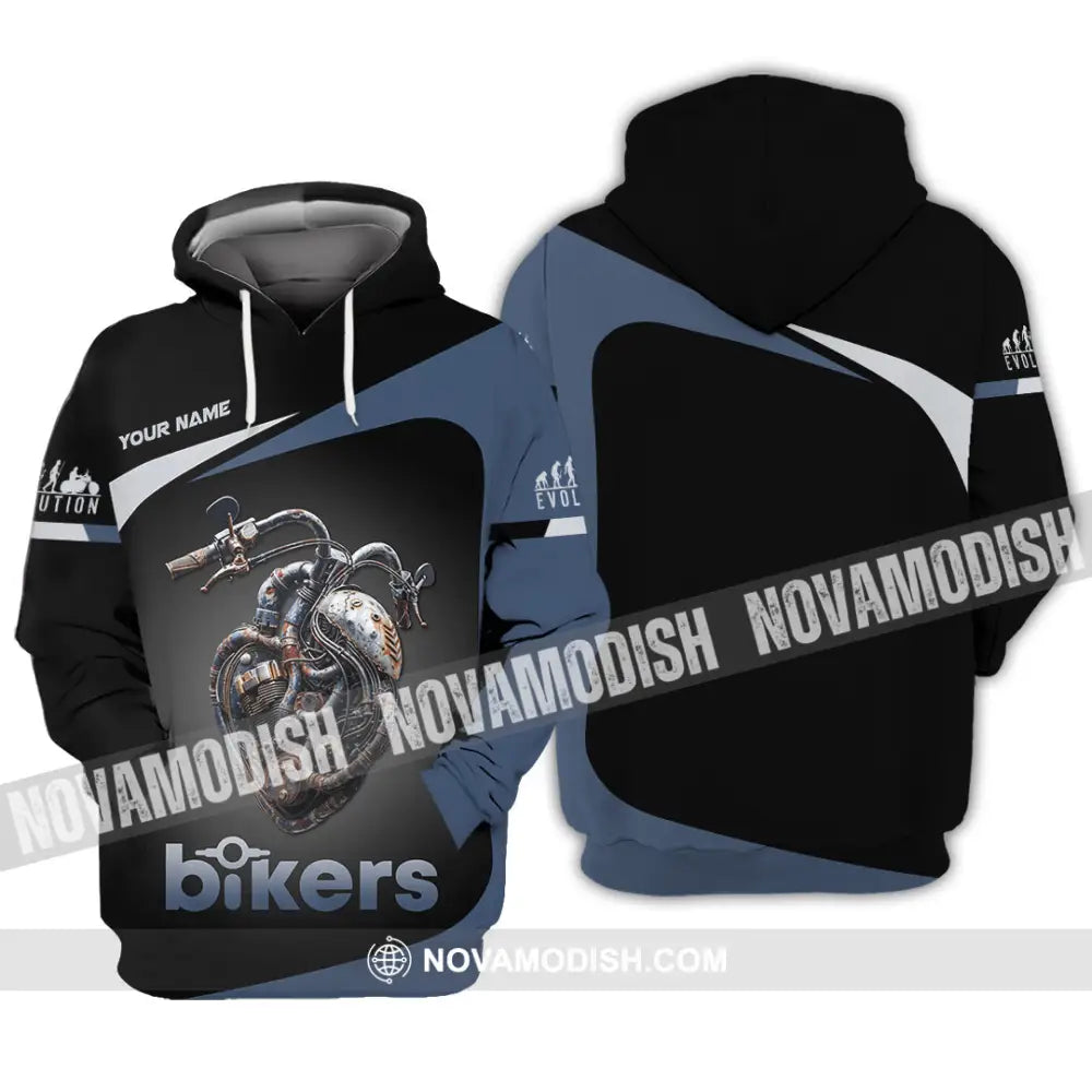 Unisex Shirt - Custom Evolution Heart Biker Shirt Hoodie / S T-shirt