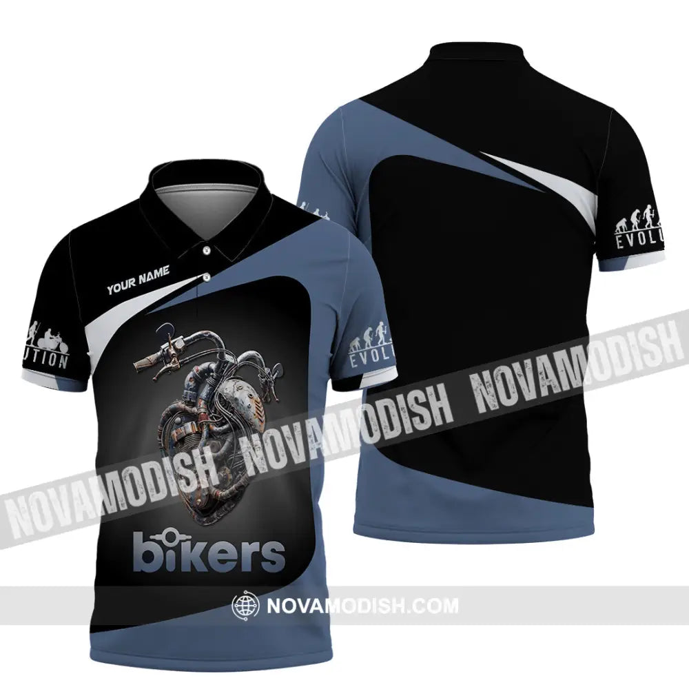 Unisex Shirt - Custom Evolution Heart Biker Shirt Polo Shirt / S T-shirt