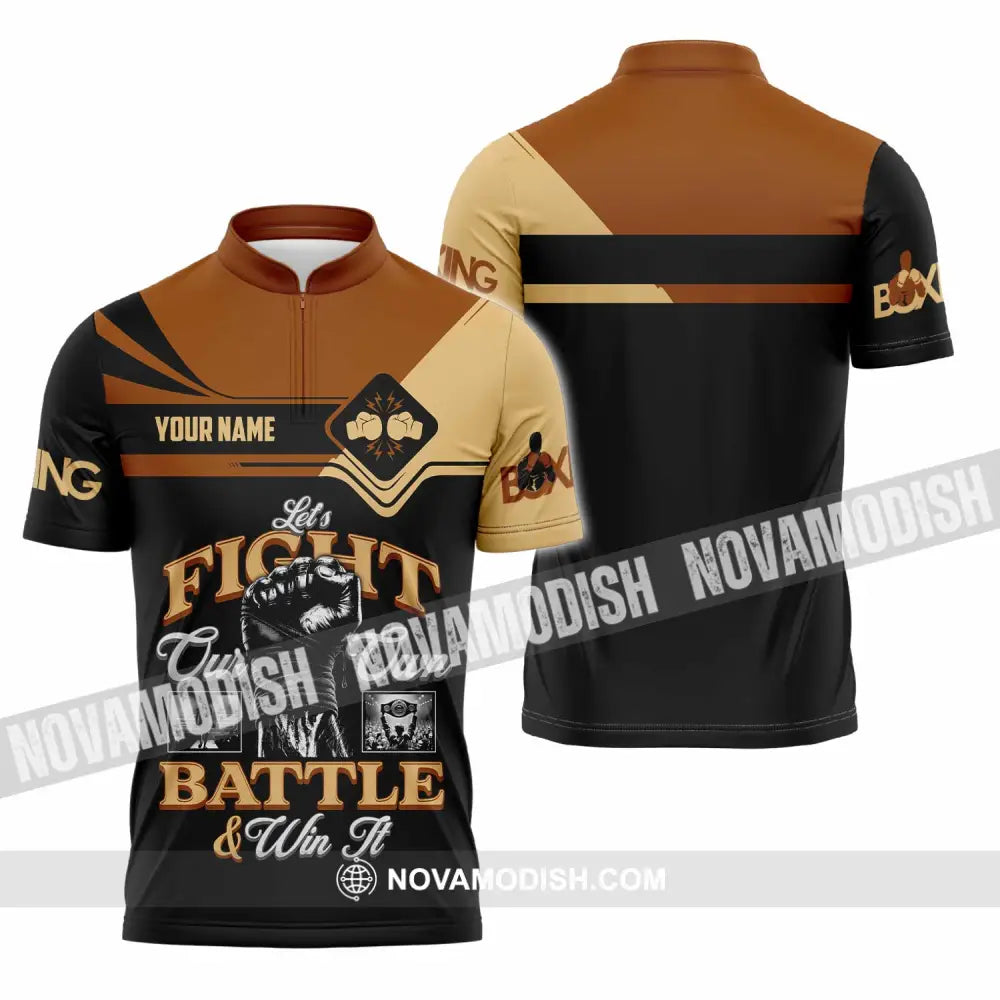 Unisex Shirt - Custom Fight Our Own Battles And Win Shirt Zipper Polo Shirt / S T-shirt