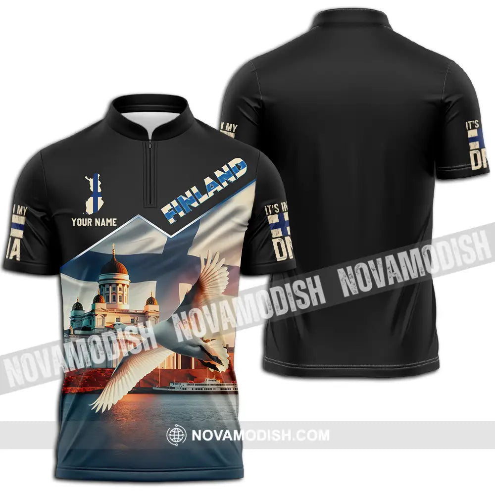 Unisex Shirt - Custom Finland Shirt Zipper Polo Shirt / S T-shirt